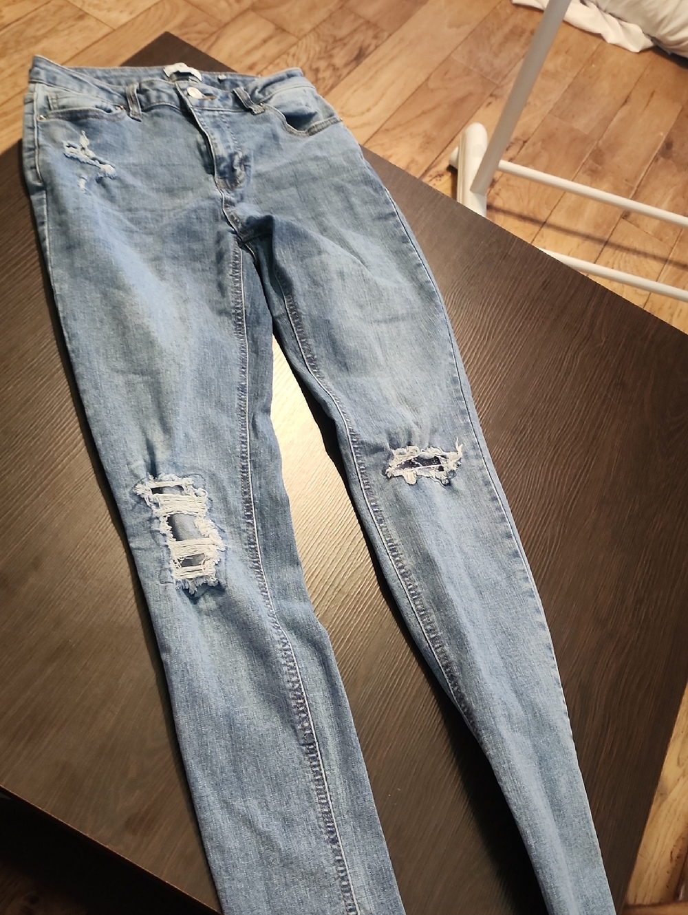 True Craft Light Blue Distressed Skinny Jeans